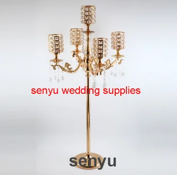 Nauja stiliaus Stalo puošmena kristalų vestuvių kandeliabrai su gėlių dubenį 8 rankos žvakių laikiklis ir vaza senyu00033