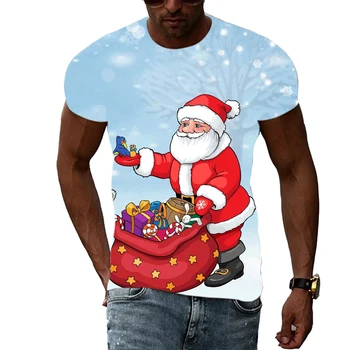 Nauja Vasaros 3D Kalėdų Spausdinti Atsitiktinis Mados Ir Patogus Moterų ir Vyrų T-shirt, Gatvės Drabužių Tees trumpomis Rankovėmis Viršūnes