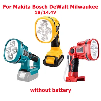 Naujas 4 Darbo Režimai Šviesos 18/14.4 V Belaidžius LED Žibintuvėlis su USB Lauko Prožektorius Šviesos Makita, Bosch, DeWalt Milwaukee
