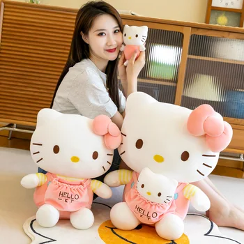 Naujas Anime Hello Kitty Rožinė Suknelė Krūtinės Kišenėje Mini Hello Kitty Pliušinis Žaislas Kawaii Girl Sofos Pagalvę Kūdikis Miega Žaislas Atostogų Dovanų