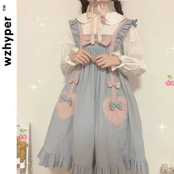 Naujas Atvykimo Mielas Gothic Lolita Dress Harajuku Gatvės Mados Kryžiaus Cosplay Moterų Lankas Suknelė Japonijos Minkštas Sesuo Stiliaus Suknelė