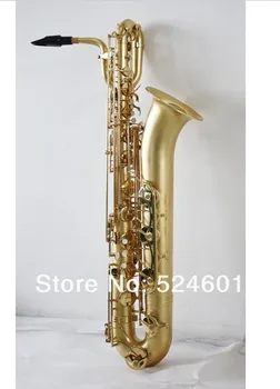 Naujas Atvykimo Unbranded E Butas Baritonas Saksofonas Žalvaris Matinis Aukso Baritonas Paviršiaus Sax Aukso Lako Saxofone su Priedais