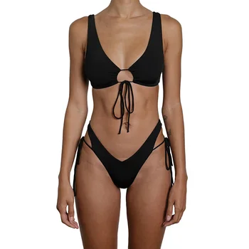 Naujas Bikini Europos ir Amerikos Seksualus maudymosi kostiumėlį Moterų Paprasta Retro Atostogos Pajūryje