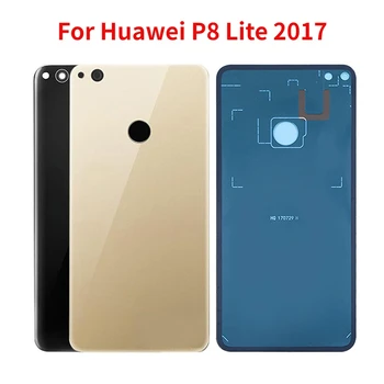 Naujas Huawei P8 Lite 2017 Atgal Baterijos Dangtelis Galinių Durelių Stiklo plokštės Būsto Atveju, su Klijais Pakeitimo