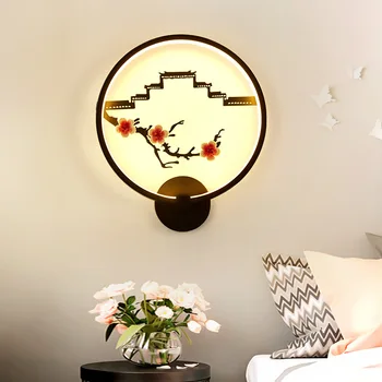 Naujas Kinų stiliaus sienos lempos kambarį fono sienos lempos kūrybos miegamojo lovos LED lempos, modernus koridoriaus laiptų lempos