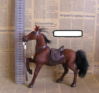 naujas modeliavimo arklių modelis žaislas polietileno balno rudas arklys žaislų dekoravimo, dovanų apie 23x7x23cm