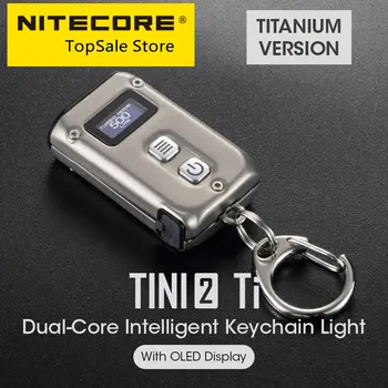 NITECORE TINI2ss TINI2Ti Protingas Pultelio Šviesos EDC Mini Dual-Core Žibintuvėlis USB Įkrovimo 500Lm Titano Li-ion Baterija