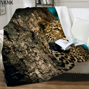 NKNK Leopard Antklodės Gyvūnų 3D Spausdinimo Medžių Patalynės Mesti Harajuku Antklodės Lovos Sherpa Antklodė Nauji Aukštos Kokybės Poliesteris