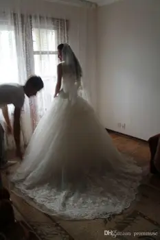 nuotakos suknelė casamento vestido de noiva 2018 naujas madingas romantiška derliaus kamuolys tvarstis motina nuotakos suknelės