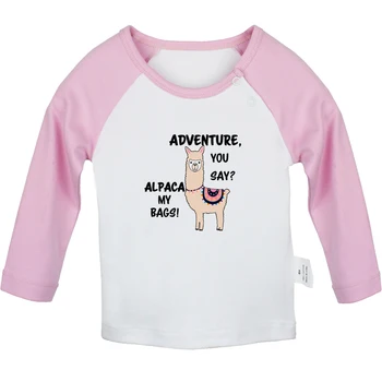 Nuotykių Jums Pasakyti, Alpaka mano krepšiai Įdomus Kūdikių marškinėliai Mielas Berniukų, Mergaičių Viršūnes Kūdikiams ilgomis Rankovėmis marškinėliai Vaikams, Naujagimiams Minkšti Drabužiai