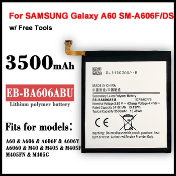 Originalus EB-BA606ABU 3500mAh Baterija SAMSUNG Galaxy A60 SM-A606F/DS SM-A6060 SM-A606F Baterijas + Įrankiai