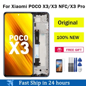Originalą Xiaomi Poco X3 LCD Ekranas LCD Jutiklinis Ekranas skaitmeninis keitiklis Skirtas Xiaomi Poco X3 NFC LCD Ekranas M2007J20CG LCD 100% Testuotas