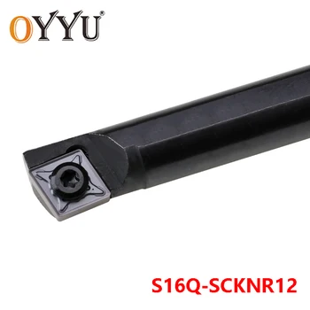 OYYU S16Q-SCKNR12 Vidaus Tekinimo Įrankio Laikiklis 16mm SCKNR CNC Karbido Įdėklai Kotu Gręžimo Baras naudoti CNMG