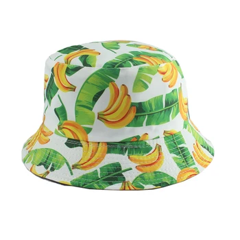 Panama Kibiro Kepurę Vyrai Moterys Vasaros Žvejybos Bžūp Bananų, Vynuogių Braškių Spausdinti Apsauga Nuo Saulės, Skrybėlę, Hip-Hop Gorros Žvejys Skrybėlę