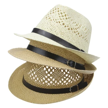 panamos vyrų kepurės kietas baltas juodas diržas vasaros skrybėlės akių lauko apsaugos nuo saulės atsitiktinis vyrų rinktinėje vakarų kaubojus vasaros panamas skrybėlę