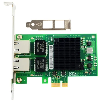 PCI-E X1 RJ45 Darbalaukio Dual Port Gigabit Ethernet I350-T2M Ethernet Controller Chip I350AM2 10/100 /1000Mbps Norma
