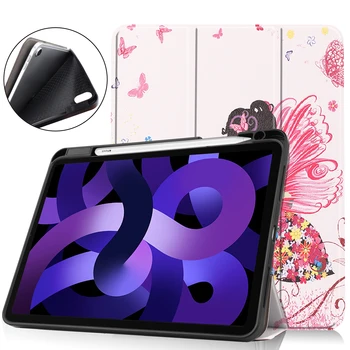 Plonas Ultra Magnetinis Stendas Sunku Atgal Apvalkalas Apsauginis Smart Cover iPad 5 Oro Atveju 2022 Oro 4th Gen 10.9 Colių Tab Rašiklio Laikiklis