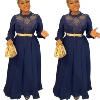 Plus Size Afrikos Šalis Suknelės Moterims 2022 Naujas Elegantiškas Musulmonų Šifono Maxi Ilga Suknelė Dashiki Ankara Vestuvių Suknelė Komplektai