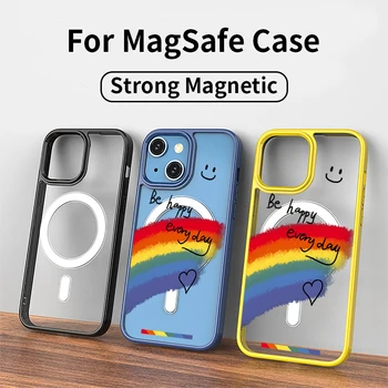 Prabangus Magnetinis Už Magsafe Telefono dėklas skirtas iPhone 14 13 12 11 Pro Max Belaidžio Įkrovimo Padengti iPhone13 12Pro Max Magnetas Atveju