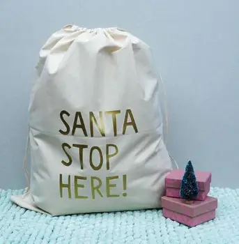 pritaikyti tekstą Kalėdų Santa Maišai vaikams saugojimo Drobės, dovana žaislų krepšiai gimtadienio medvilnės raišteliu saugojimo krepšys