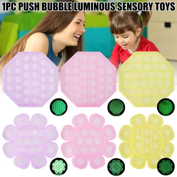 Push Pop Burbulas Fidget Švyti Tamsoje Jutimo Žaislas Įtempių Namų, mokyklų ir Biuro Vaikas Suaugusiųjų C44