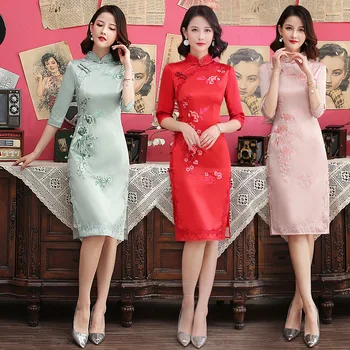 Qipao Suknelės Kinų Stiliaus Cheongsam Suknelė Mados Atsitiktinis Elegantiškas Vestido De Festa Vetement Femme Geriausias Pardavėjas Karšto Naujas
