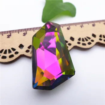 rainbow/metallic rhombic kristalų pakabukas stiklo 38mm liustra K9 priedai lempos cutain papuošalai 
