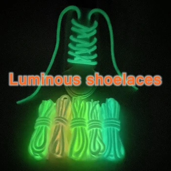 Raundas Šviečiantys batų raišteliai Švyti Tamsoje Naktį Spalvų Fluorescencinės Batraištis Sporto Drobės Batraiščių Suaugusių vaikų Batų Raišteliai