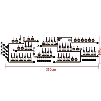 Retro Dizaino, Pakreipus Tipų 1-16 Buteliai Šiuolaikinės Geležies Sieniniai Vyno Laikiklis Paprastas Kabinti vyninės Holde