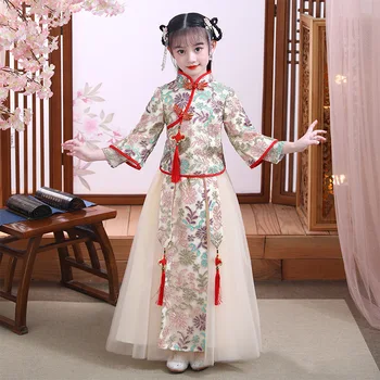 Rudenį Ir Žiemą Mergaičių Hanfu Senovės Stiliaus Ru Sijonas Sutirštės Kinų Stiliaus Ilgomis Rankovėmis Suknelė Etapo Rezultatus Kostiumas