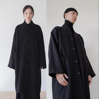 S-6XL!! Vyriški vilnonis paltas prarasti apykaklės ilgai vilnos ni rudens ir žiemos Kinų stiliaus