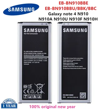 SAMSUNG Originalus EB-BN910BBE EB-BN910BBK EB-BN910BBC EB-BN910BBU 3220mAh bateriją, Skirtą Samsung Galaxy Note 4 N910 N910A/V/P/T/H NFC