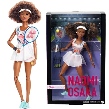 Sandėlyje Naomi Osaka Barbie Lėlės GXL17 Teniso Suknelė su Brushstroke Spausdinti Teniso tikra Barbė 