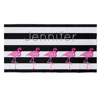 Schwarz Weiß Streifen Rosa Flamingo Personalisierte Kryptis Handtücher für Kinder Frauen Haar Gesicht Blogas Handtuch Nustatyti, Sporto Salė