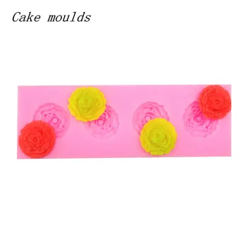 Silikono formos RS047 rožių žiedų formos kepimo formą Minkštas pyragas pelėsių šokolado pelėsių, Apdailos įrankiai
