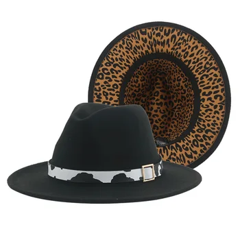 Skrybėlės Moterims Fedoras Moterų Skrybėlę Leopard Kratinys Panama Žiemą Kepurės Vyrams Diržo Derliaus Kaubojus Džiazo Kepurės Sombreros De Mujer