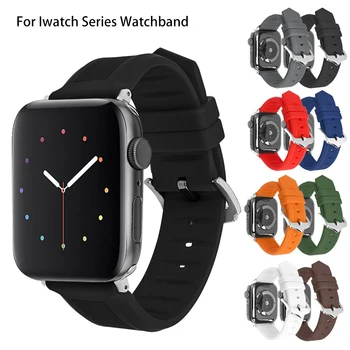 Soild Spalvos Silikono Watchband Minkštas Pakeitimo Diržu, Apple Watch 1 2 3 4 5 6 7 Serijos 38 40 42 44 45 MM Apyrankė Iwatch