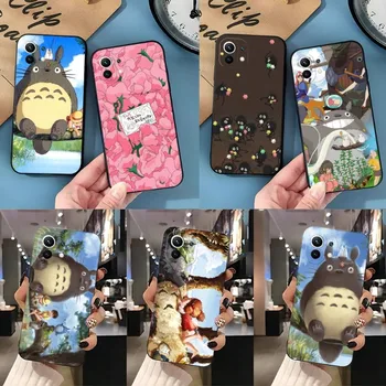 Studio Ghibli Totoro Telefoną Atveju Xiaomi 11 11i 11T 11X 12 12Pro 10T 10TPro 10S 10Pro Pro Jaunimo Ulltra MIX4 CIVI Juoda Coque