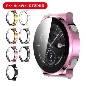 TPU Apsaugos Atveju Huawei Žiūrėti GT 2 Pro Dangtelį Visu Screen Protector Apkalos GT2 atveju Smartwatch Priedai