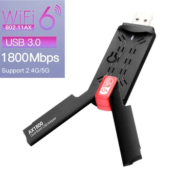 USB 3.0 1800Mbps Wifi 6 Adapter Dual Band 5 ghz iki 2,4 Ghz, 802.11 AC Wifi Dongle Adapterį Tinklo Kortelė Nešiojamojo kompiuterio Darbalaukį