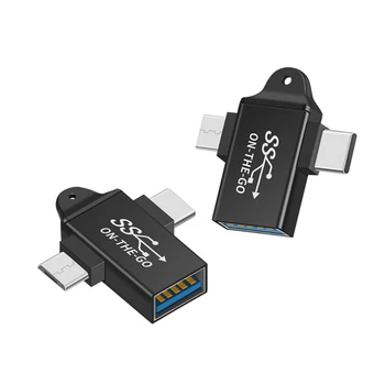 USB 3.1 Tipas-C & Micro USB2.0 Combo USB 3.0 Moterų OTG Duomenų Host Adapteris