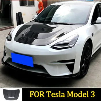 Už Tesla Model3 Anglies Pluošto Kapotas, Bagažinė Aukštos Kokybės Įvairių Stilių Automobilio Modifikacija, Šildomi Variklio Dangčio