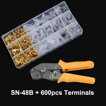 užspaudimo įrankis 4.8 6.3 terminalo sn-48b užspaudimo replės vielos 0.5-1.5mm2 AWG 20-15 rankiniai įrankiai