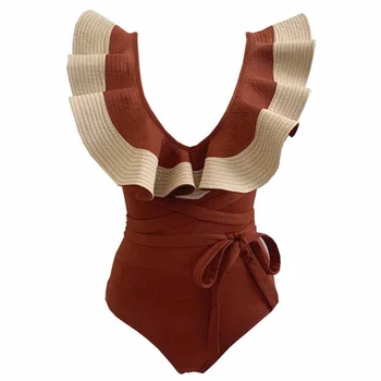 V-Kaklo maudymosi kostiumėlį 2022 Moteris, Seksualus Erotiniai Kostiumas Elegancija Slim Fit Mados Gabalus Vasaros Paplūdimio Sijonas Dizaineris Bikini