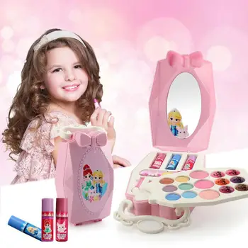 Vaikai Makiažas Rinkinys Pasakos Dizaino Multi-Layer Makiažas Atveju, Kosmetikos Rinkinys Paletė Merginos Apsimesti Žaisti Dress Up Princess Žaislas