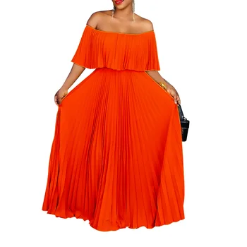 Vasaros Afrikos Suknelės Moterims, Afrikos Moterų trumpomis Rankovėmis Balta Geltona Oranžinė Raudona Mėlyna Poliesteris Ilga Suknelė Afrikos Drabužiai