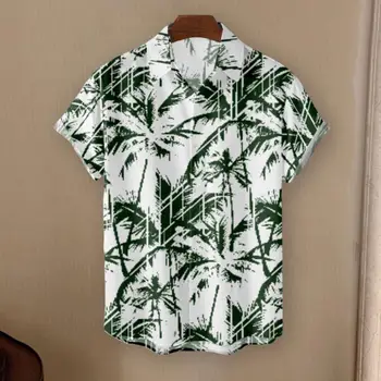 Vasaros Viršūnes Kietas Kvėpuojantis Jaunatviškas Augalų Modelis Havajai Vyrų Marškinėliai Kasdien Drabužius Vasaros Marškinėliai Paplūdimys Marškinėliai