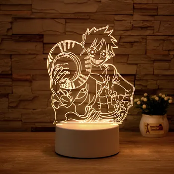 VIENAS GABALAS D Luffy Anime Naktį šviesos Sabo Zoro 3D LED Lempos Nami Sanji Nico Darbalaukio Šviesos Vaikų Žaislas Gimtadienio, Kalėdų Dovanos