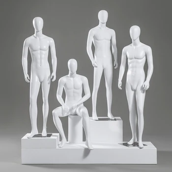 Viso Kūno Vyrų Kūno Manekenas Blizgus Baltas Vyras Modelius Rodyti