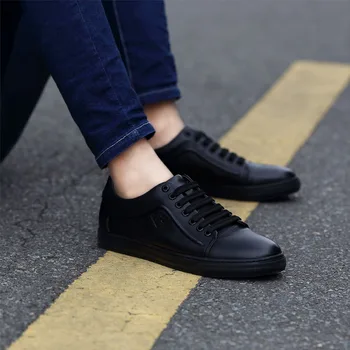 Vyriški batai žieminiai nauji vyriški laisvalaikio bateliai juodi batai korėjos tendencija Joker batai odiniai batai